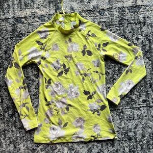 Athleta Floral Rashguard/Swim Top